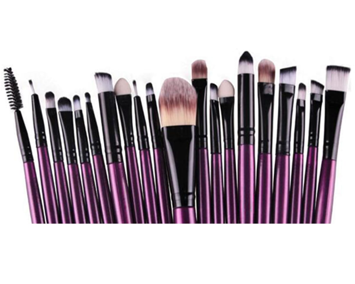Glowii 20pcs Purple-Black Eye Makeup Brush Set - Image 2