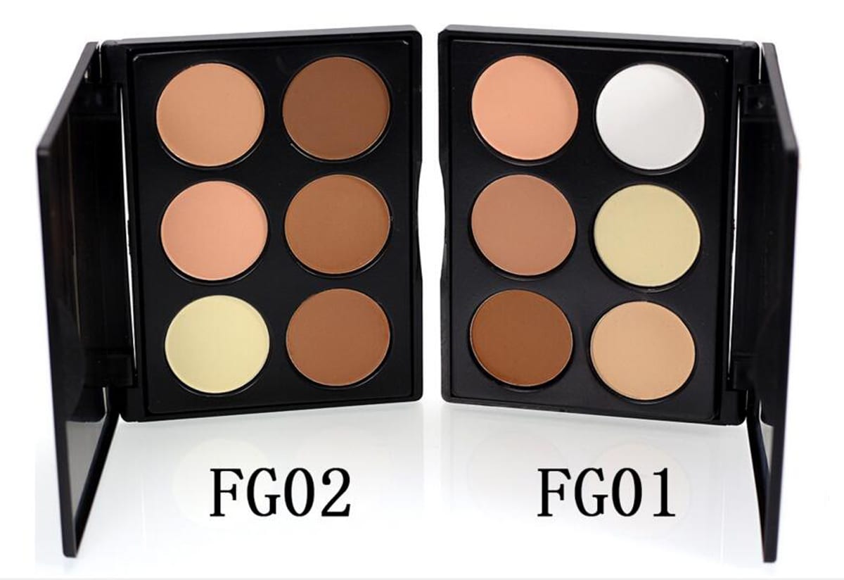 6 Colours Pressed Powder Contour Palette FG01 + FG02 Colour Zone