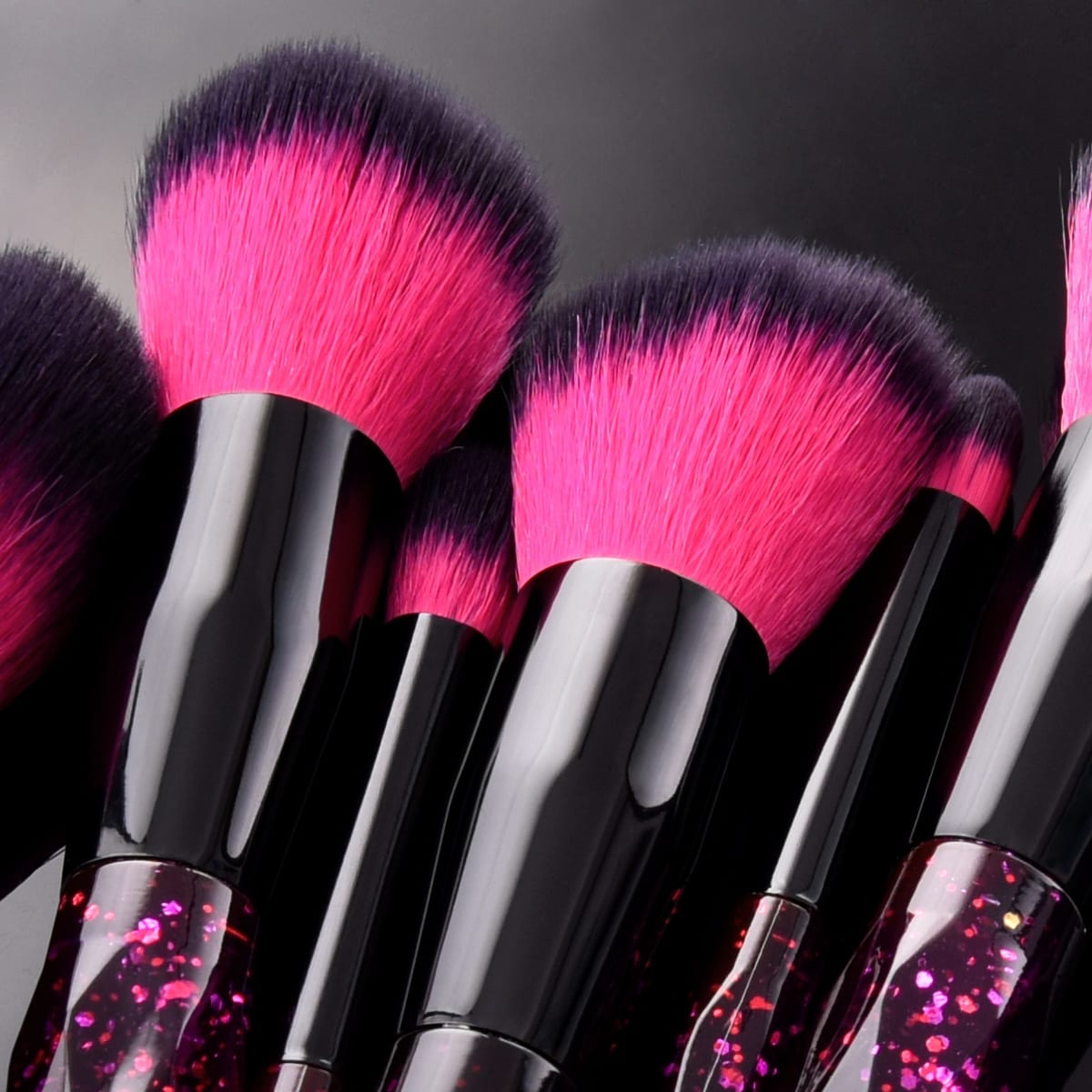 Glowii 10pcs Purple-Black Shimmer Star Brush Set - Image 4