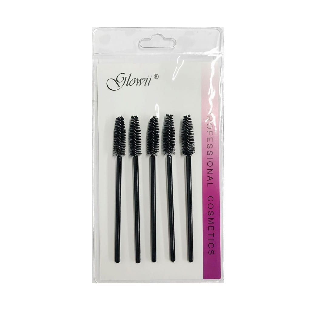 Glowii 5pcs Black Mascara/Eyebrow/Eyelash Brush Applicator Colour