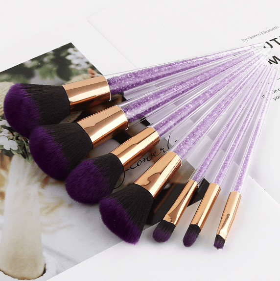 7pcs Purple Crystal Makeup Brush Set 9