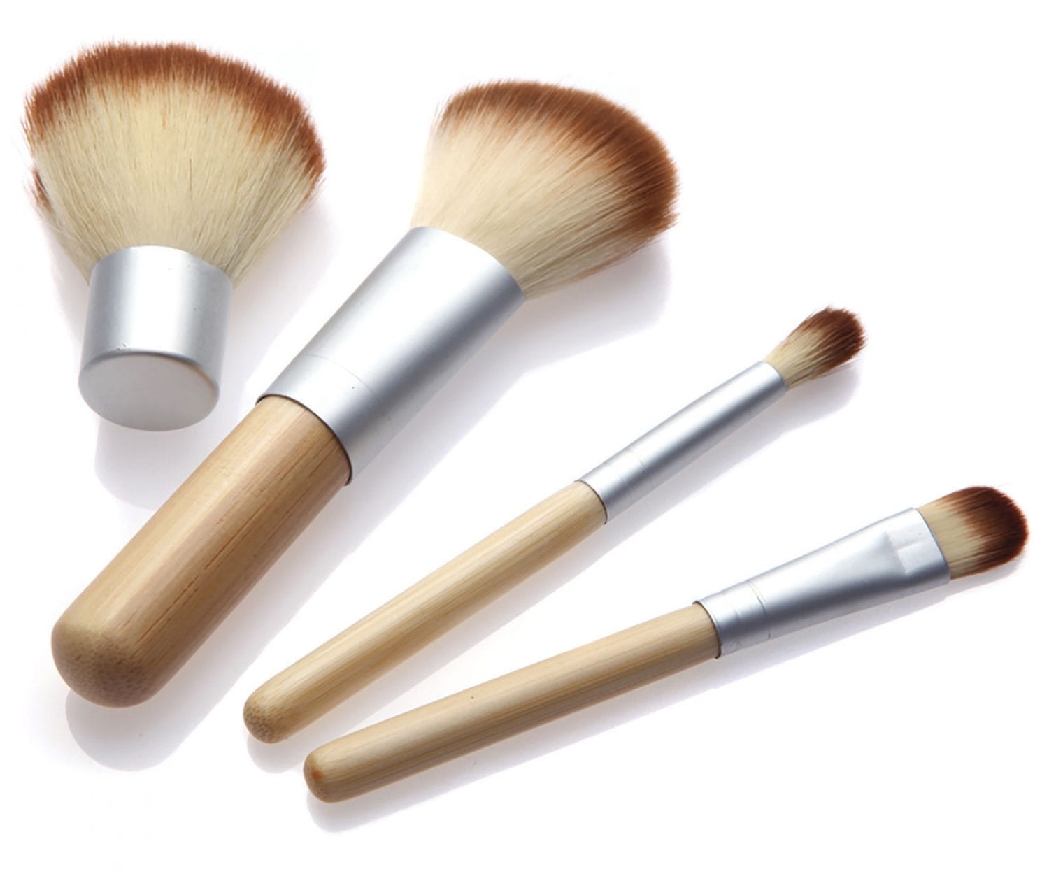 Glowii 4pcs EcoFriendly Bamboo Handle Mini Makeup Brush Set Colour