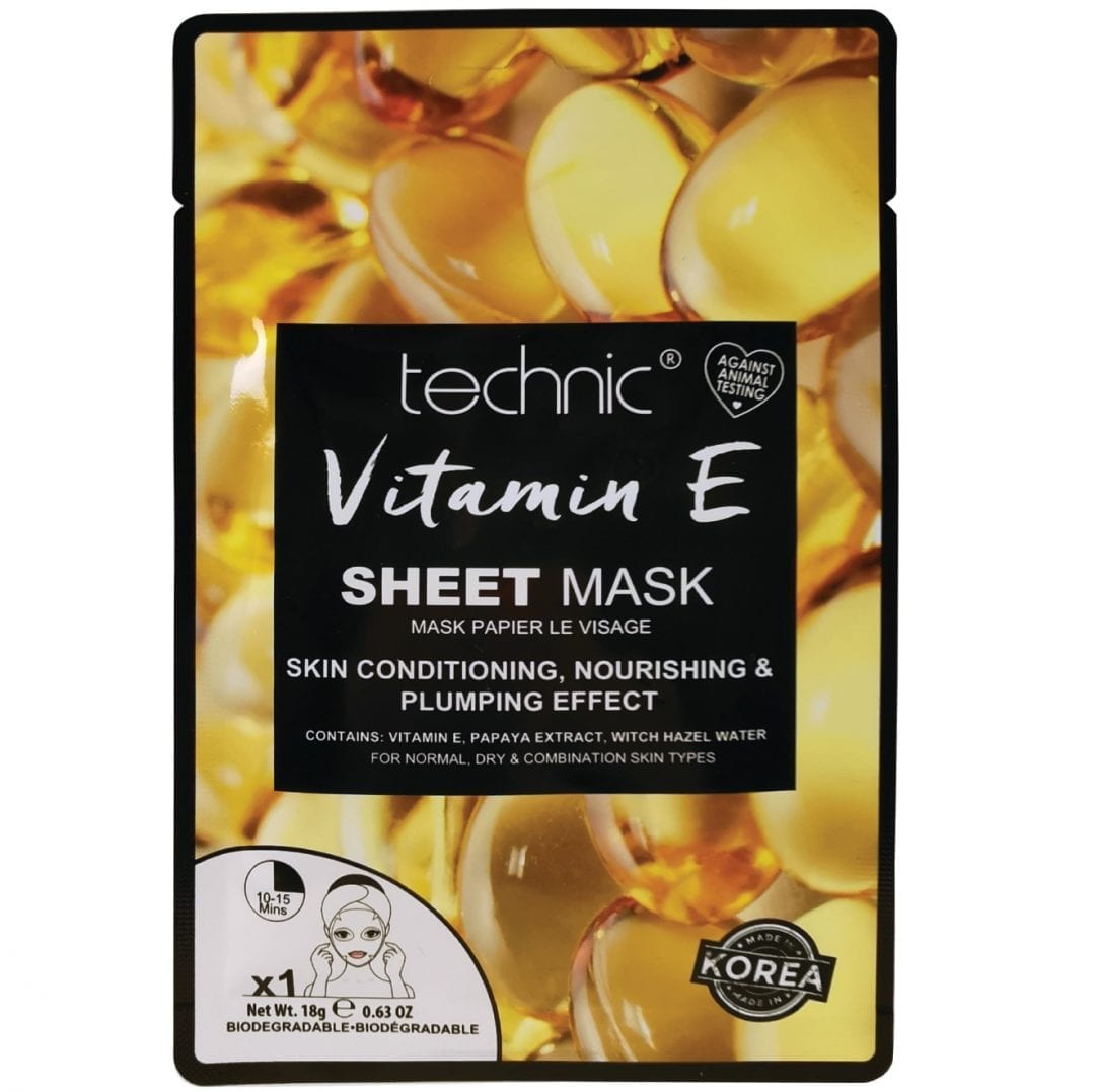 Technic Vitamin E Sheet Face Mask Colour Zone Cosmetics