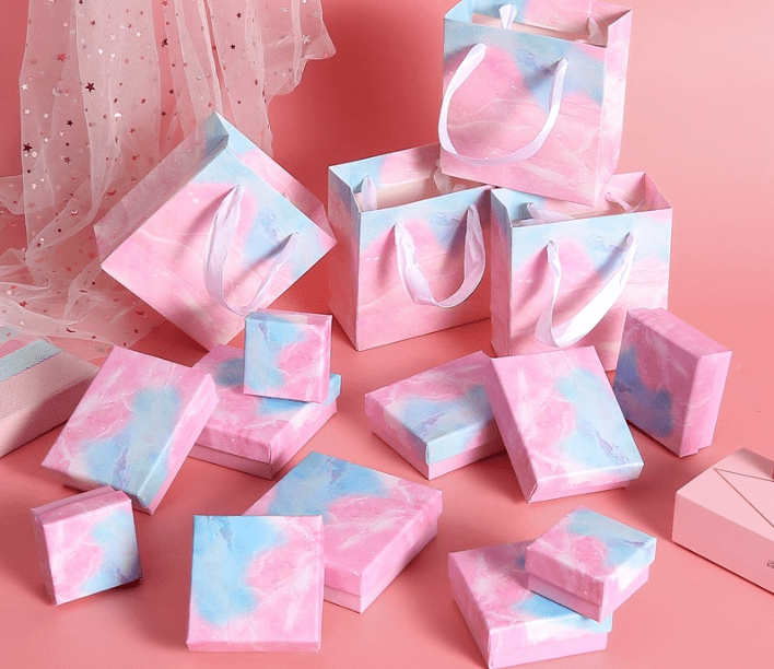 Colourful Marble Gift Box & Bag for Jewelry & Small Items (various options) - Image 3