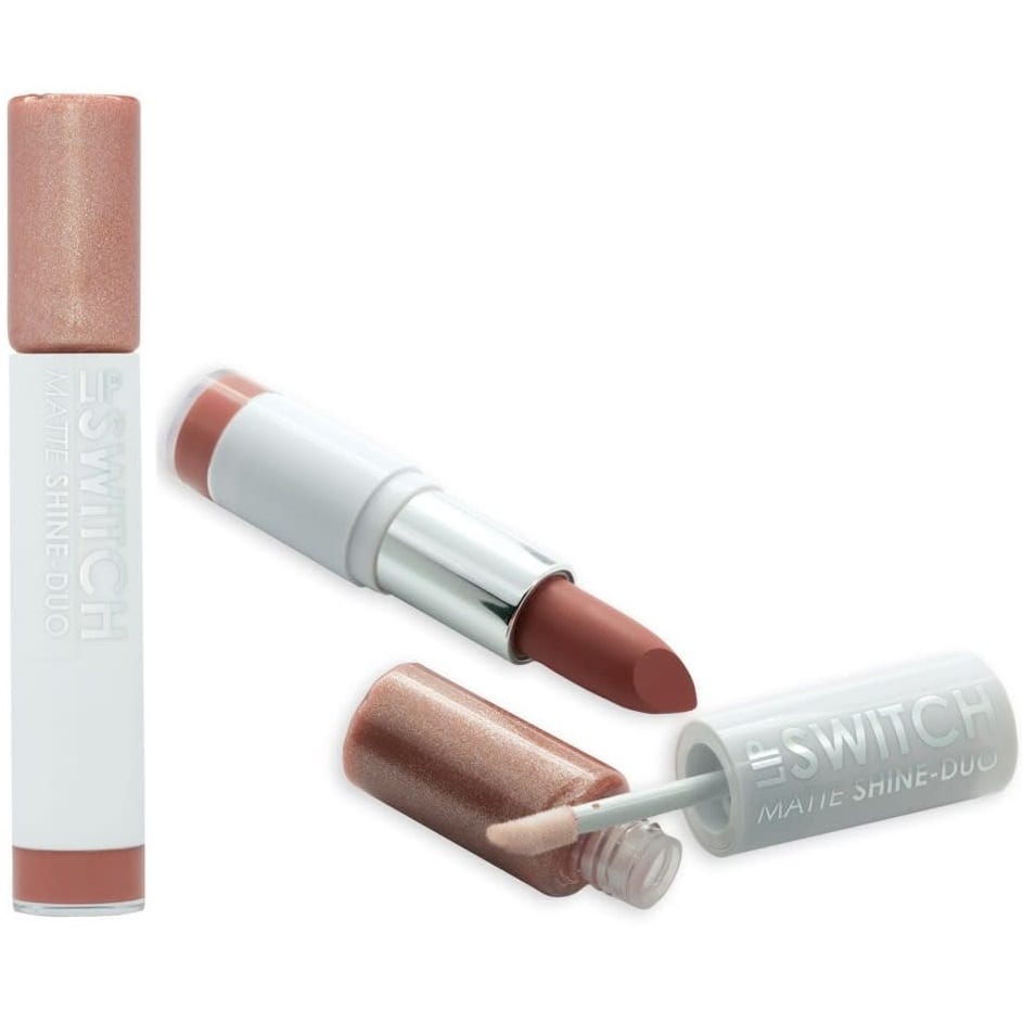 MUA Lip Switch Matte Lipstick n Shine Gloss Duo - Brown Bay
