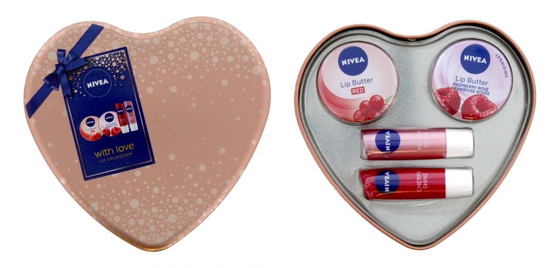 Nivea Sparkling With Love Lip Care Gift Set Heart Tin Colour Zone