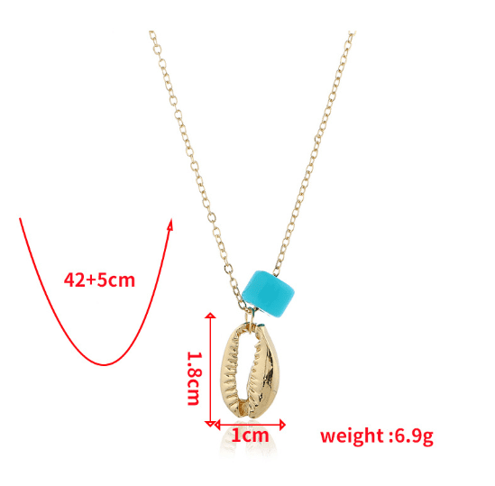 Gold Colour Single Seashell Necklace WXL072 - Image 5