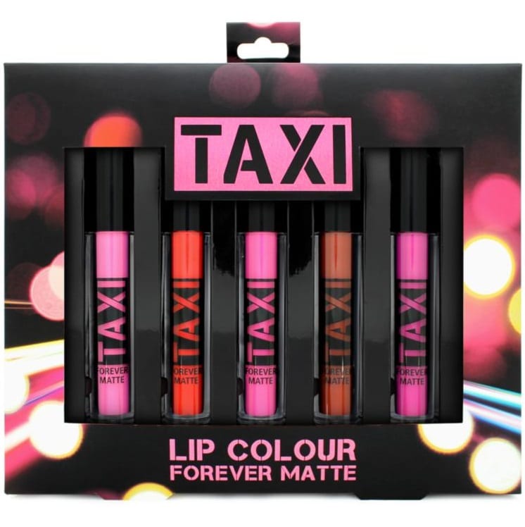 W7 Taxi Lip Colour Forever Matte 5pcs Lip Gloss Gift Set Colour Zone