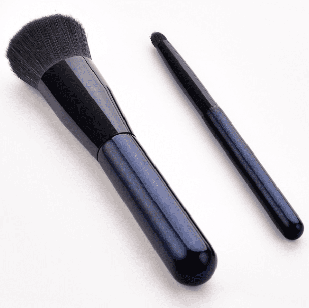 Glowii 2pcs Black-Deep Diamond Blue Powder Buff & Detailer Flawless Brush Set - Image 2