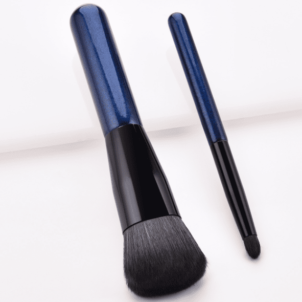 Glowii 2pcs Black-Deep Diamond Blue Powder Buff & Detailer Flawless Brush Set - Image 3