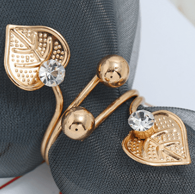 Diamond Golden Leaf Look Like Cocktail Ring 11011