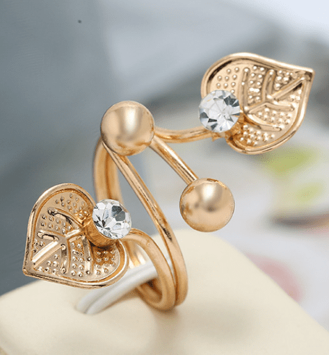 Diamond Golden Leaf Look Like Cocktail Ring 11011 - Image 3