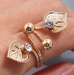 Diamond Golden Leaf Look Like Cocktail Ring 11011 - Image 2