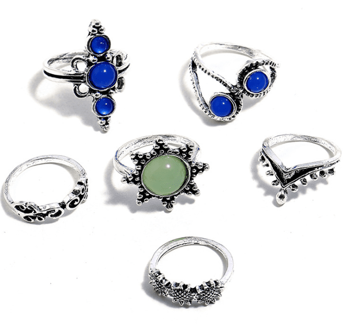 6pcs Vintage Style Ring Set WR007 - Image 3