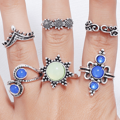 6pcs Vintage Style Ring Set WR007