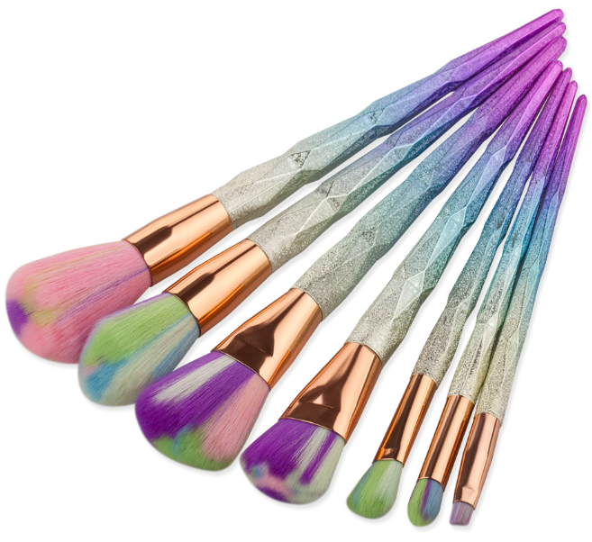 Glowii 7pcs Diamond Shimmer Makeup Brush Set - Image 5