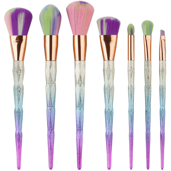 Glowii 7pcs Diamond Shimmer Makeup Brush Set