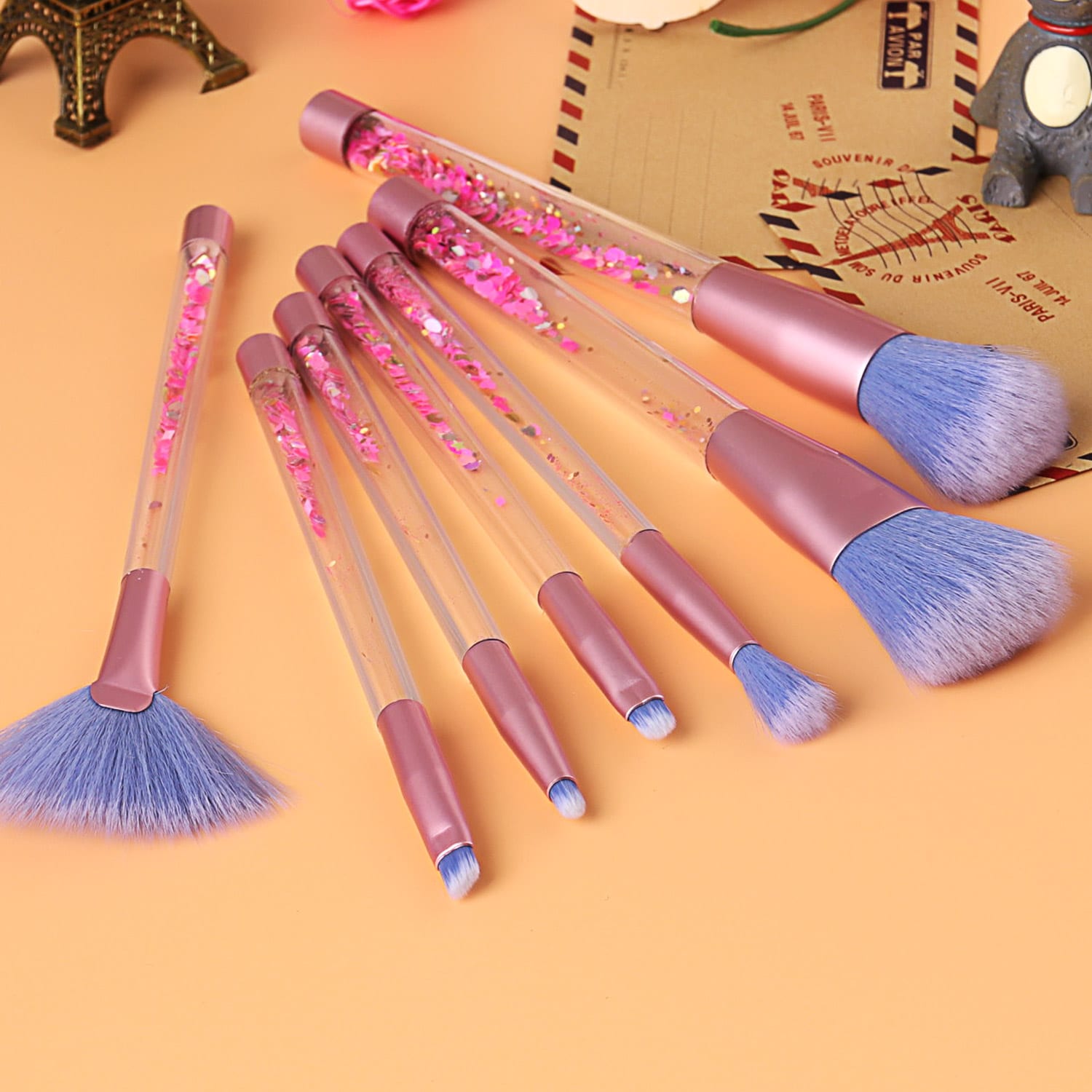 Glowii 7pcs Purple Moving Glitter with Bag Brush Set - Image 5