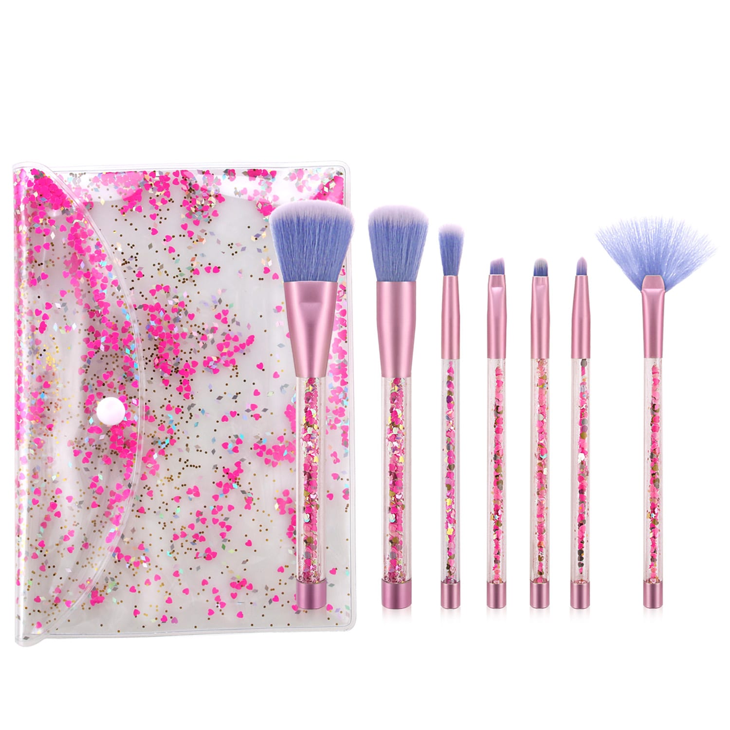 Glowii 7pcs Purple Moving Glitter with Bag Brush Set - Image 2