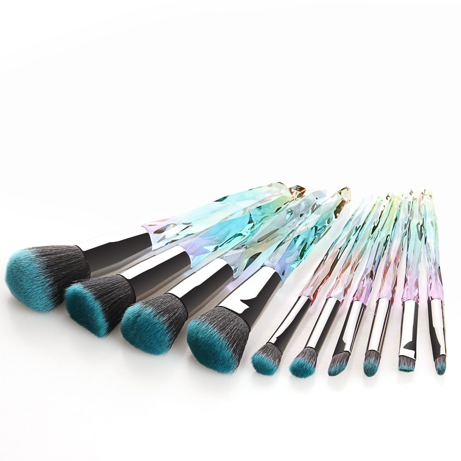 Glowii 10pcs Colourful Crystal Makeup Brush Set - Image 2