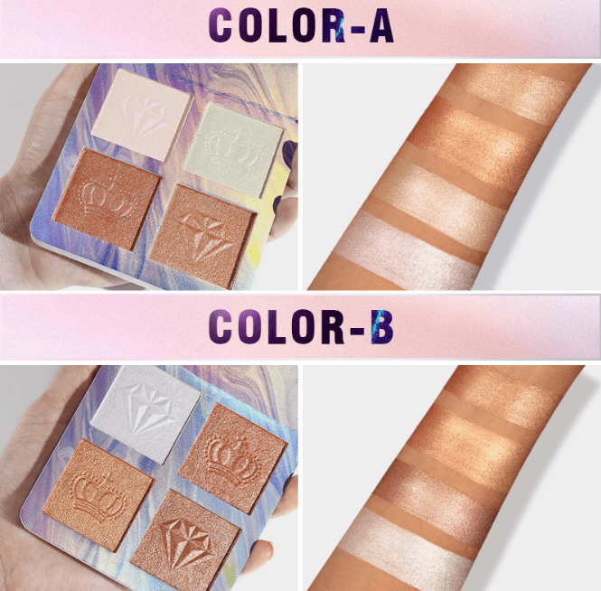 Langmanni 4 Colours Baked Shimmer Highlighter, Bronzer n Face Contour