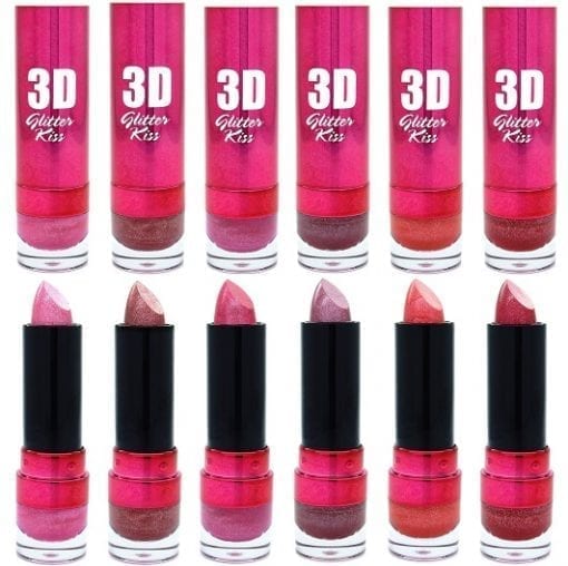 W7 3D Glitter Kiss Lipstick (various shades to choose) Colour Zone