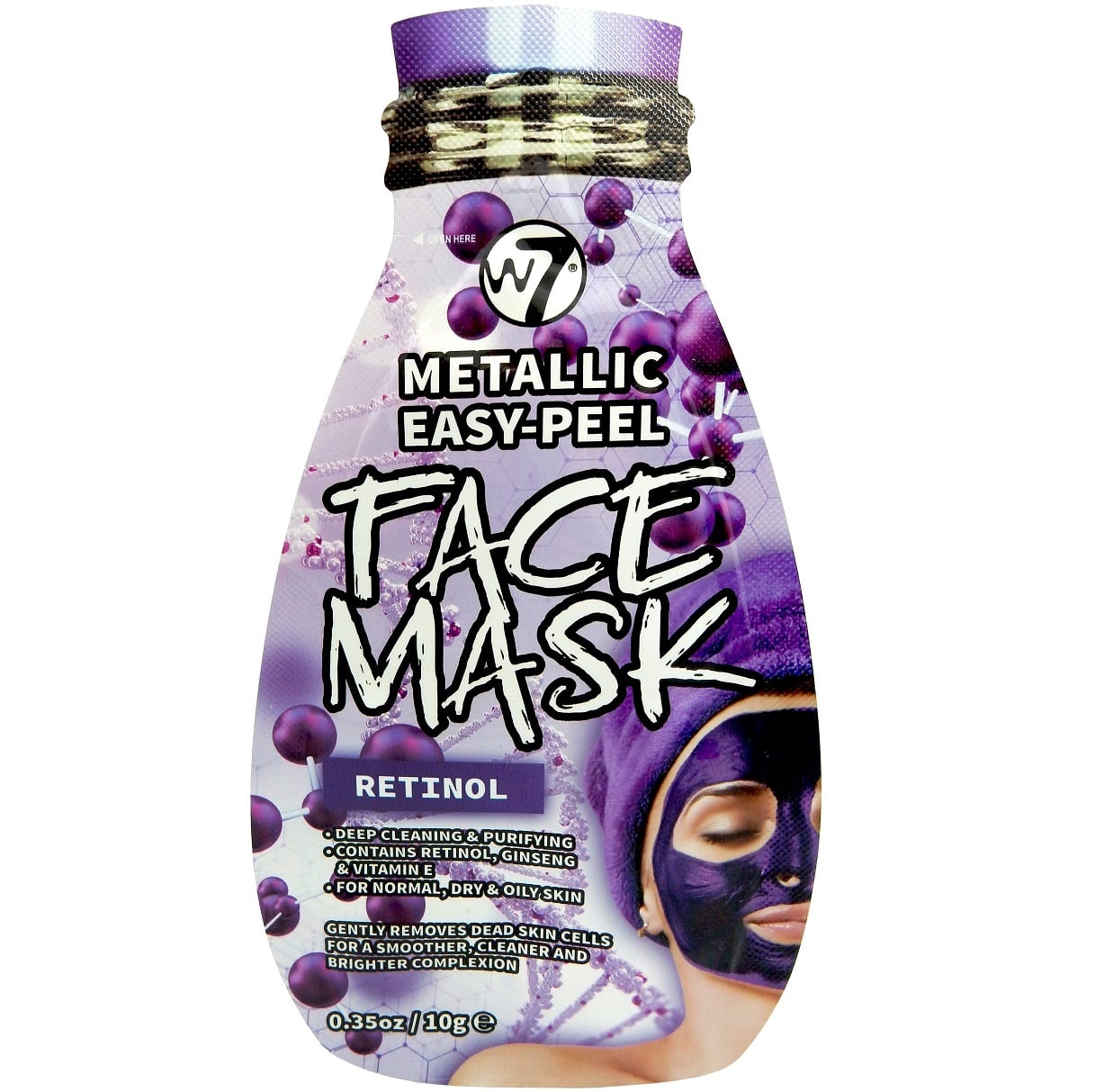W7 Metallic EasyPeel Face Mask Retinol Colour Zone Cosmetics