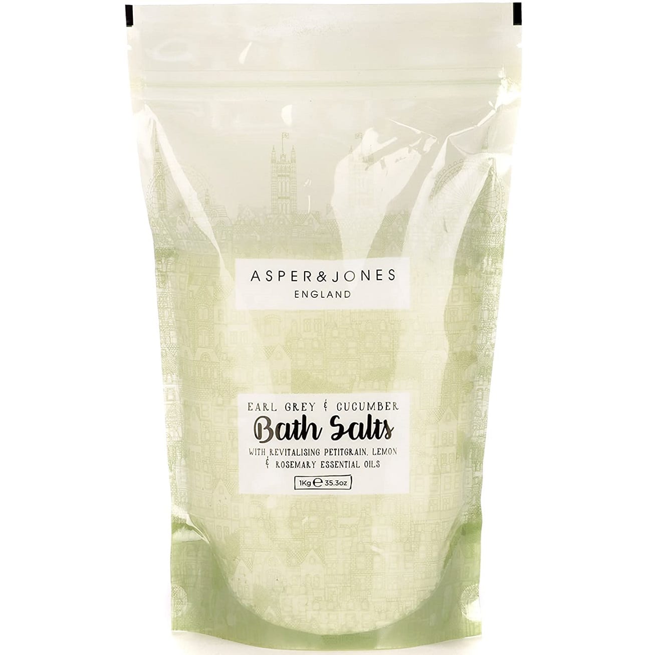 Asper & Jones Bath Salts 1kg - Earl Grey & Cucumber