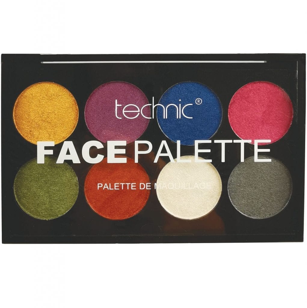 Technic 8 Colours Metallic Face Paint Palette Colour Zone Cosmetics