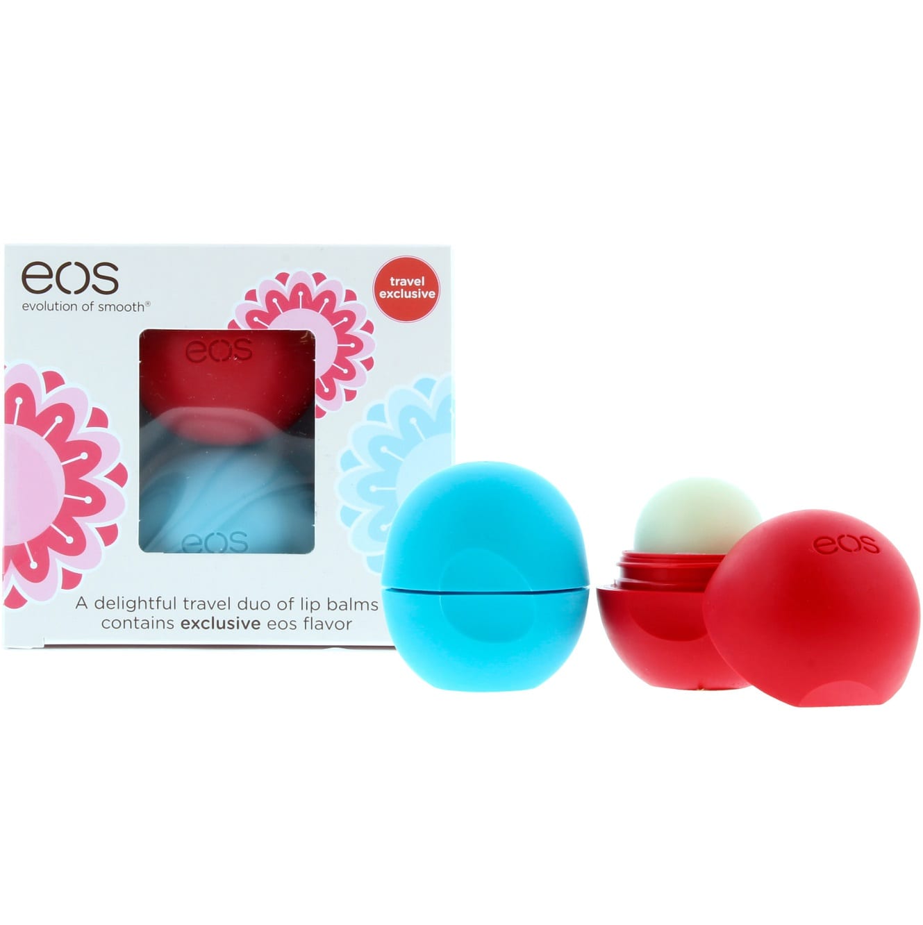 EOS Lip Balm Duo Pack (Strawberry Kiwi & Blueberry Acai) Colour Zone