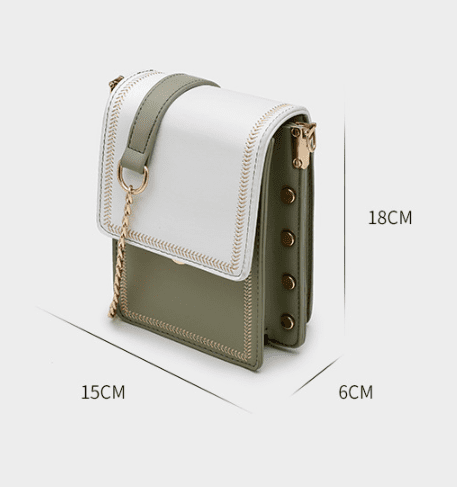 Artificial Leather Flap Top Crossbody Chain Bag QZH-8581 (various colours to choose) - Image 3