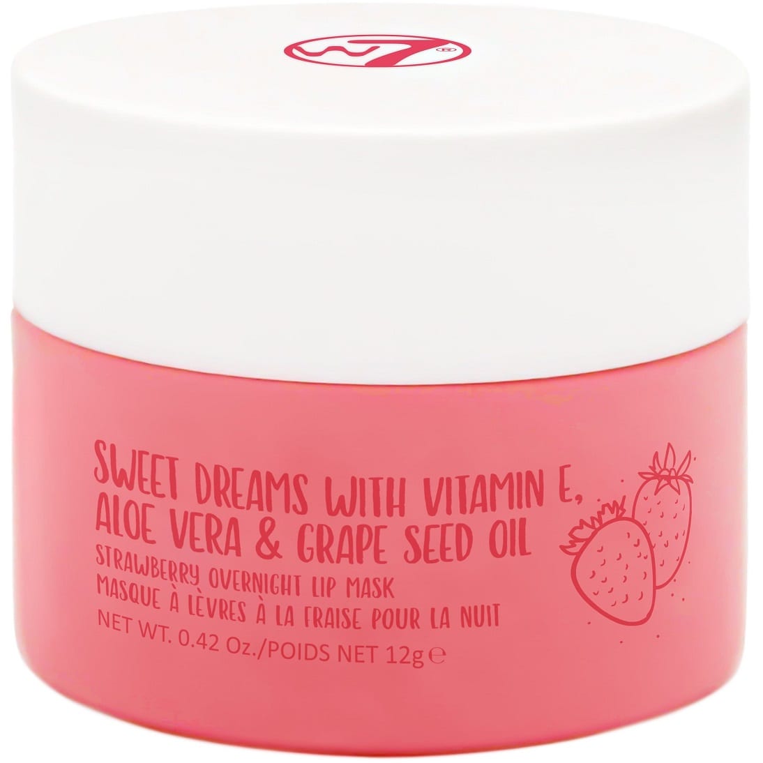 W7 Sweet Dreams Strawberry Overnight Lip Mask 12g Colour Zone Cosmetics