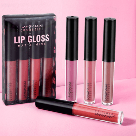 Langmanni 4pcs Lip Gloss Set (various shades to choose) Colour Zone