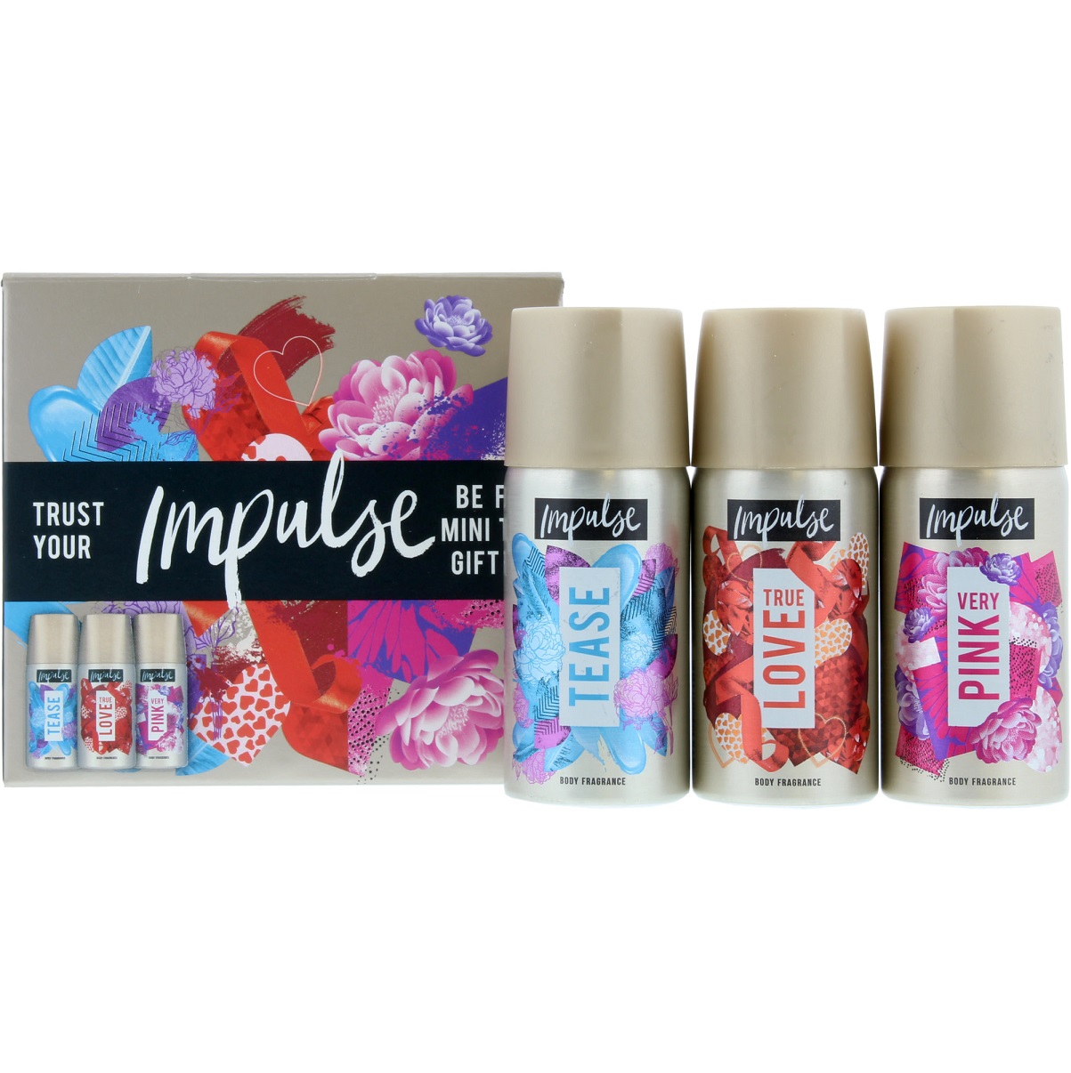 Impulse Be Free Mini Trio 3pcs Gift Set (3 x 35ml body spray) Colour