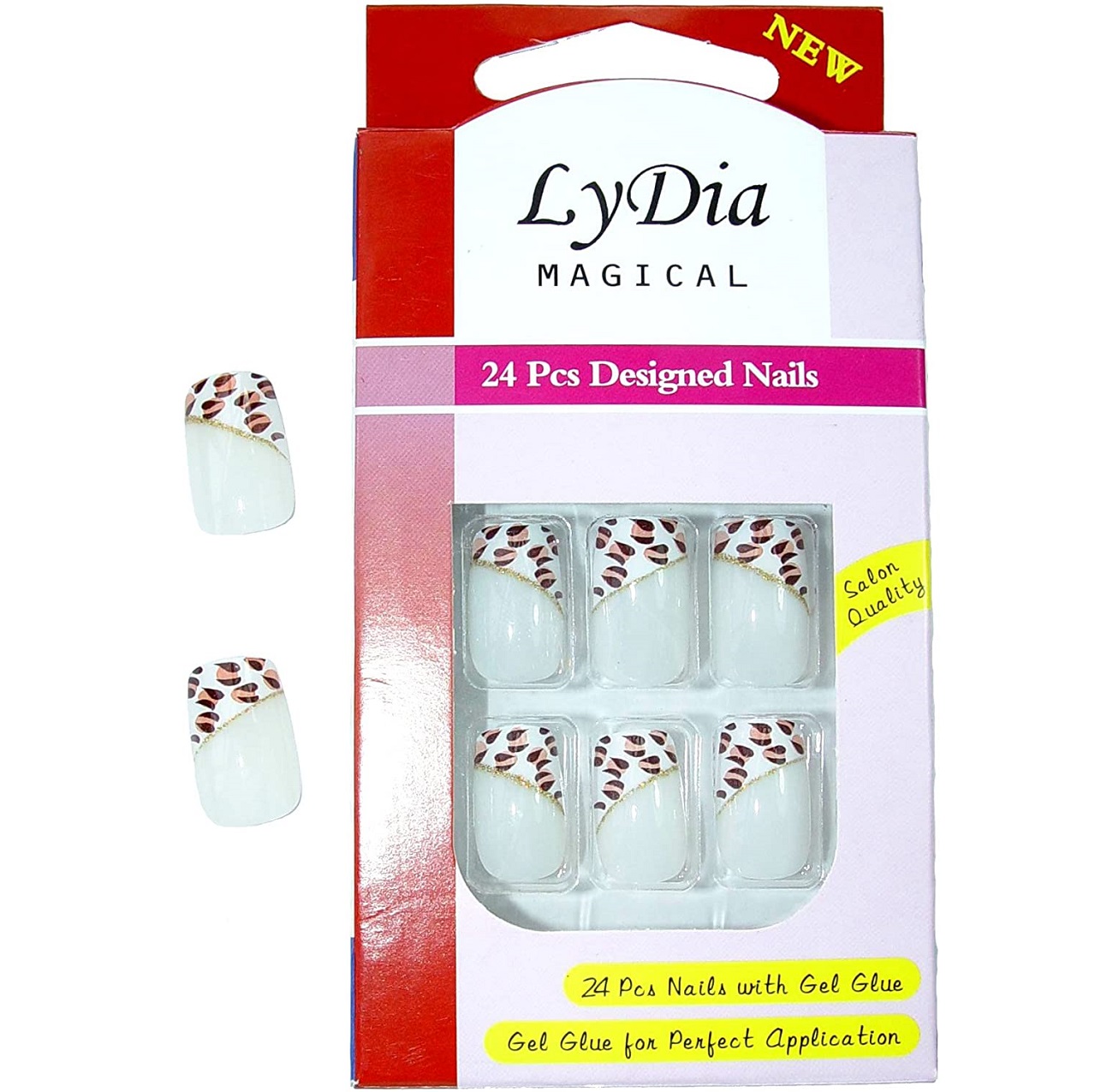 LyDia Magical 24pcs Wild Animal Print Frech False Nails B218 Colour