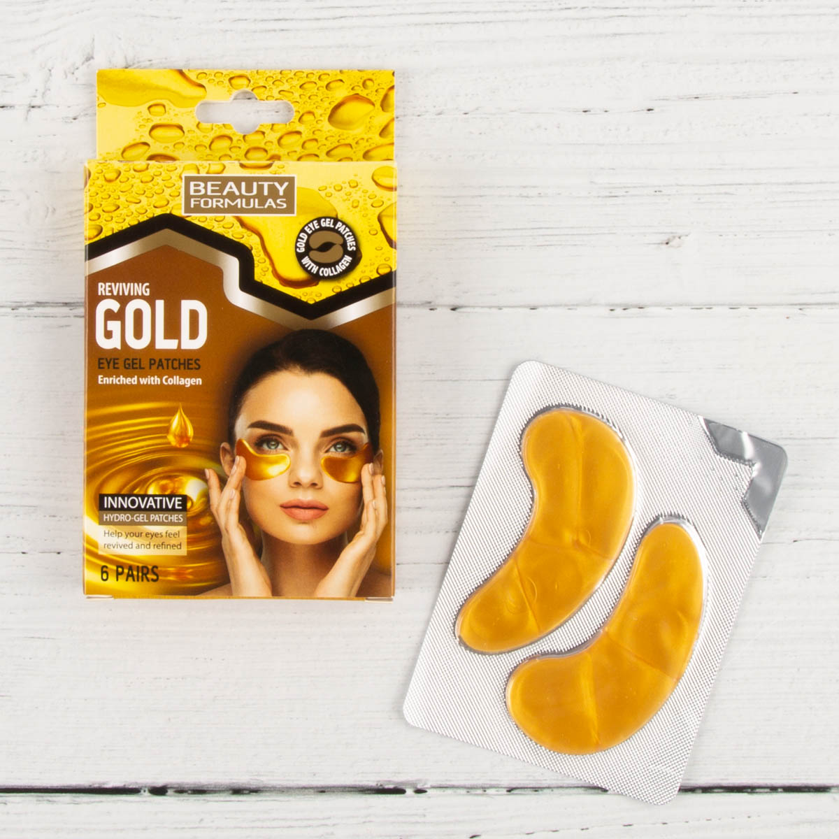 Beauty Formulas Reviving Gold Eye Gel Patches 6 Pairs Colour Zone