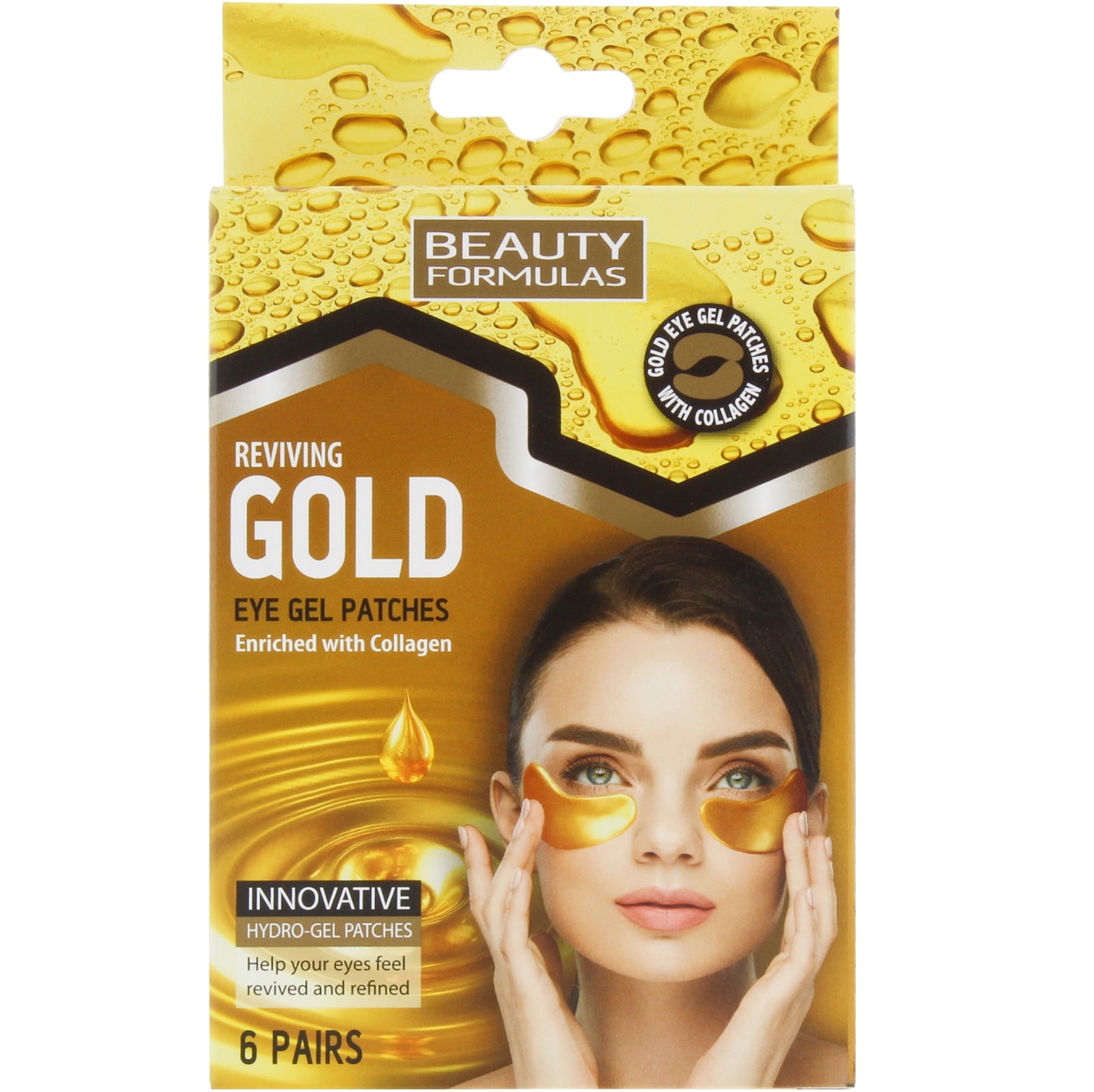 Beauty Formulas Reviving Gold Eye Gel Patches 6 Pairs Colour Zone