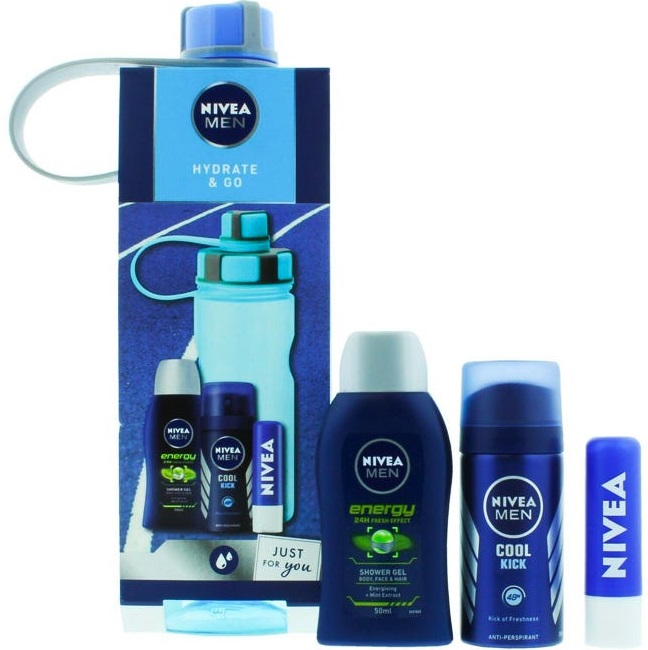 Nivea Men Hydrate & Go Gift Set (Shower Cream 50ml, Body Spray 35ml