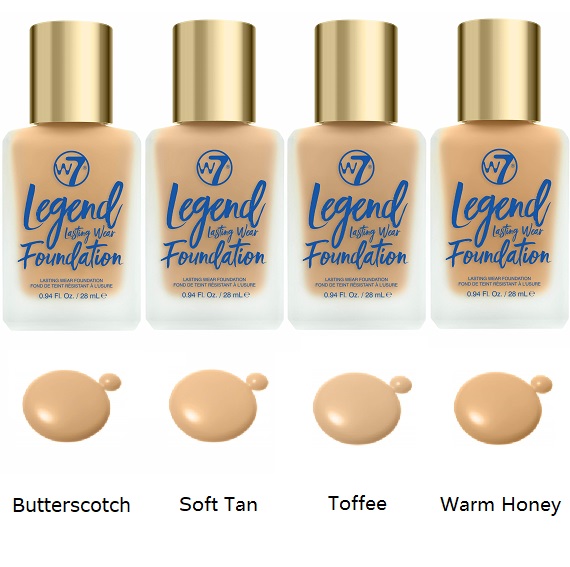 W7 Legend Lasting Wear Foundation Medium Shades (various shades