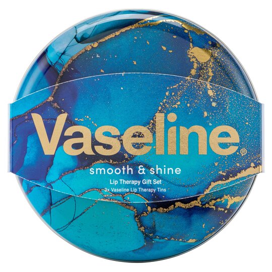 Vaseline Smooth & Shine Lip Therapy Original Selection Tin Gift Set 3 x 20g Colour Zone Cosmetics