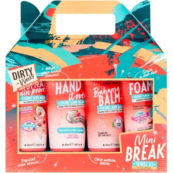 Dirty Works Mini Break Gift Set (hand cream, body wash, sugar scrub n body balm) Colour Zone