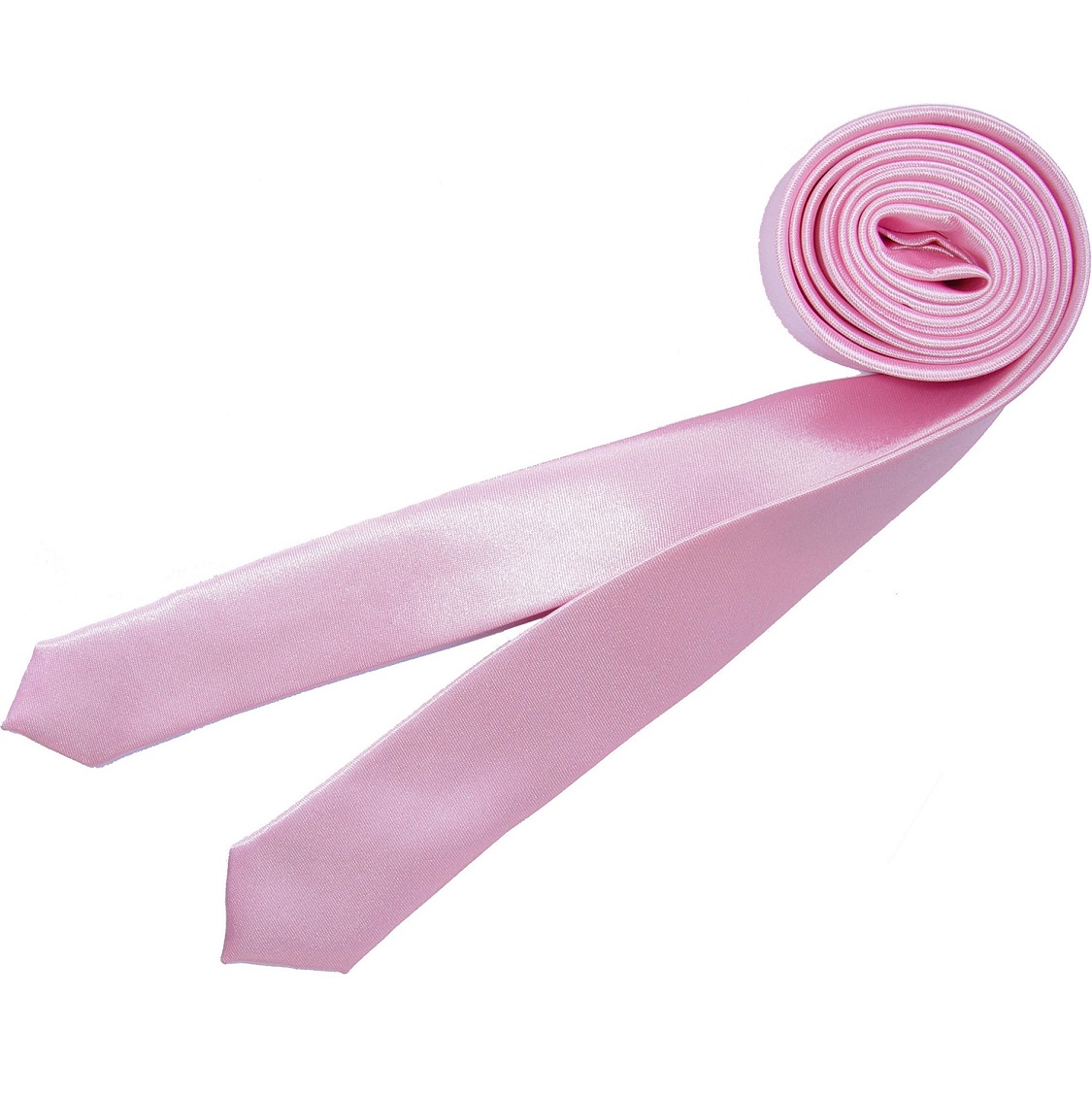 Slim Pink Silky Tie