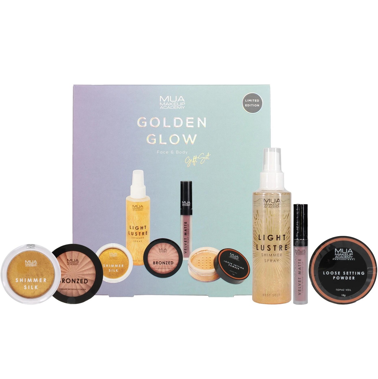 MUA Golden Glow Makeup Gift Set Colour Zone Cosmetics