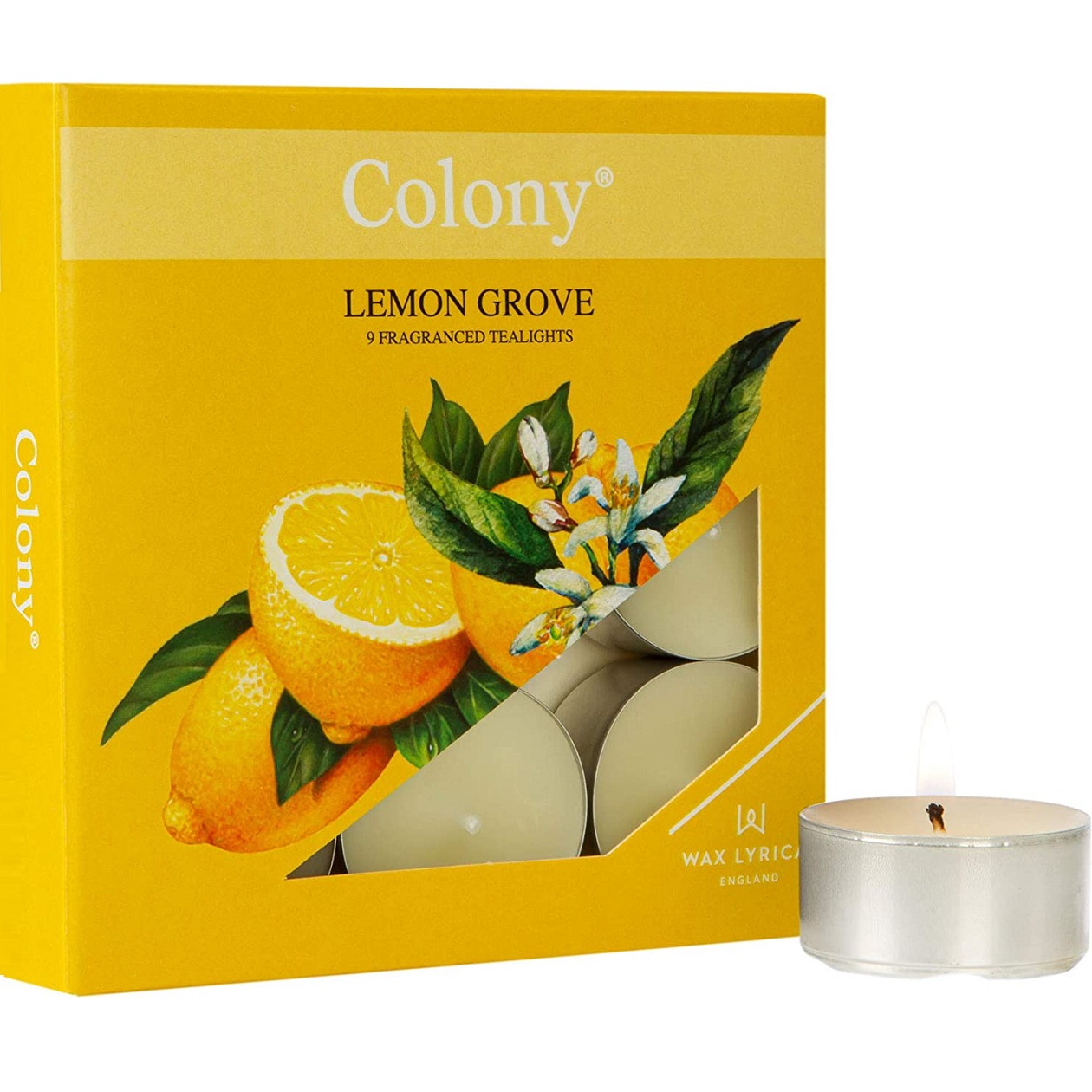 Colony Wax Lyrical 9pcs Tealights Candle Lemon Grove Colour Zone