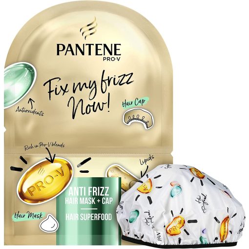 Pantene ProV AntiFrizz Hair Mask 20ml and Shower Cap Colour Zone