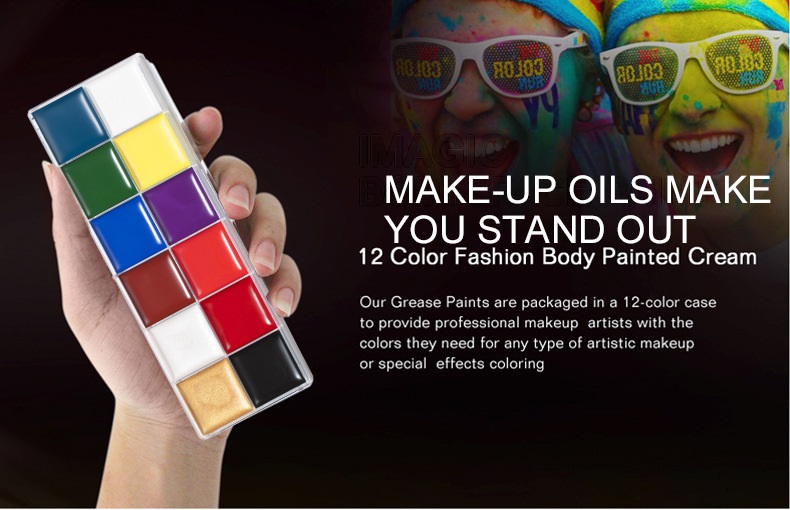 12 Colours Face n Body Paint Palette Colour Zone Cosmetics