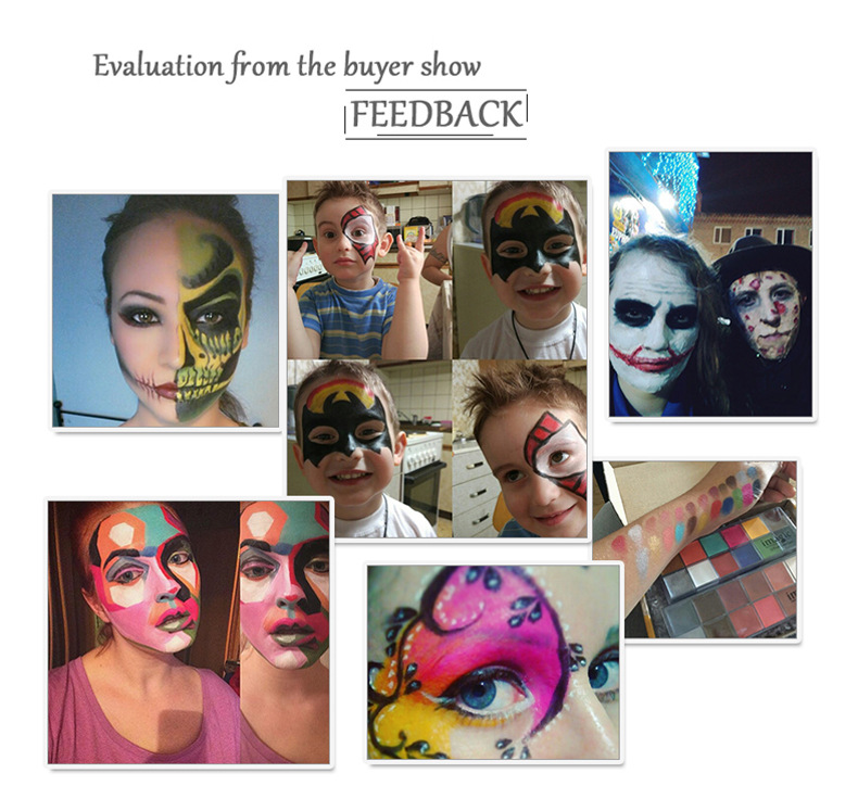 12 Colours Face n Body Paint Palette Colour Zone Cosmetics