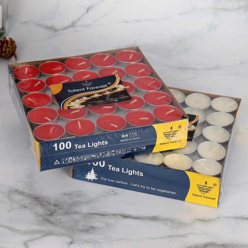 Pack of 100 Unscented Tealight Candle (various colours) Colour Zone