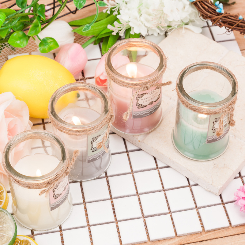 Scented Fragrance Candle in Tall Glass Jar 4