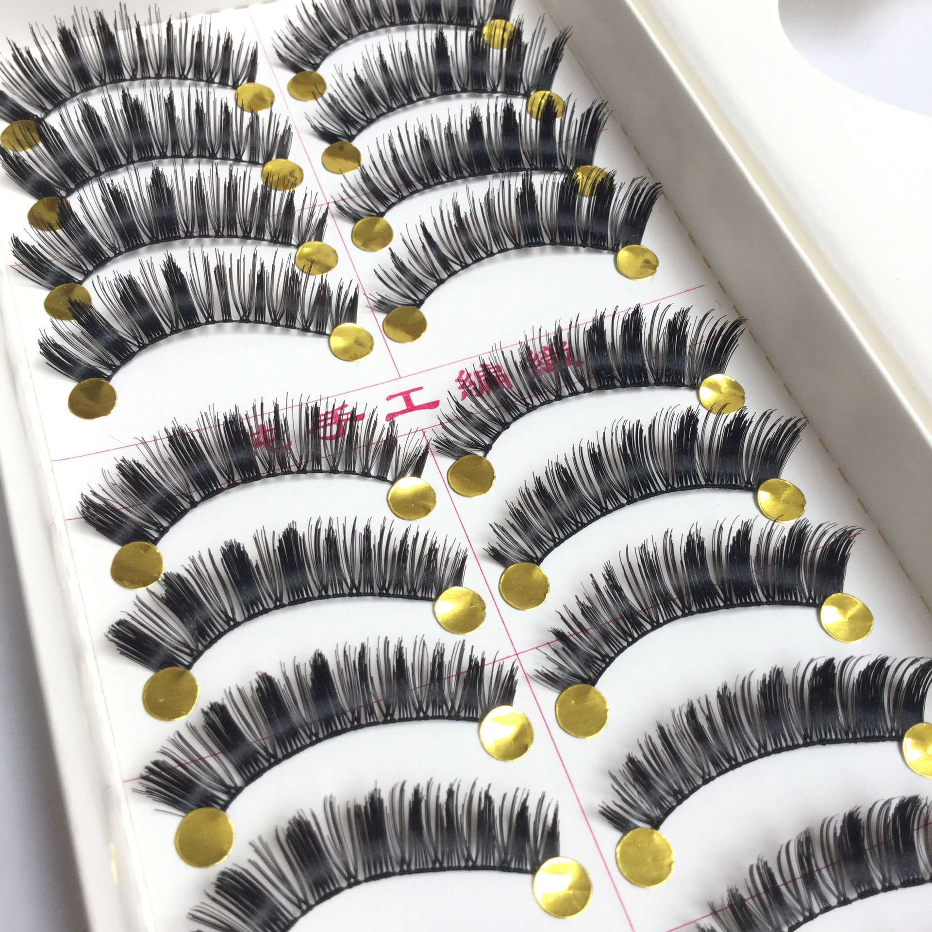 10 Pairs Hand-Made Black False Eyelashes K10